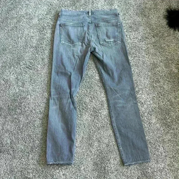 🎆Agolde Slim Fit Bedford Jean grey wash with distressing size 32 30 straight leg - Picture 3 of 12